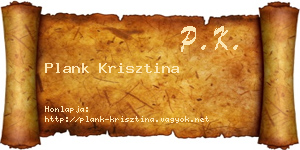 Plank Krisztina névjegykártya